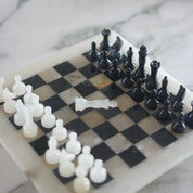 Marmeren schaakspel black & white