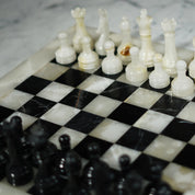 Marmeren schaakspel black & white