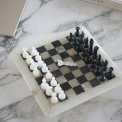 Marmeren schaakspel black & white