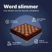 Ravendi Handgemaakte houten schaakbord met opbergsysteem