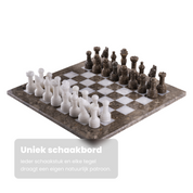Ravendi Luxe Marmeren Schaakbord Sanddune & White Chess