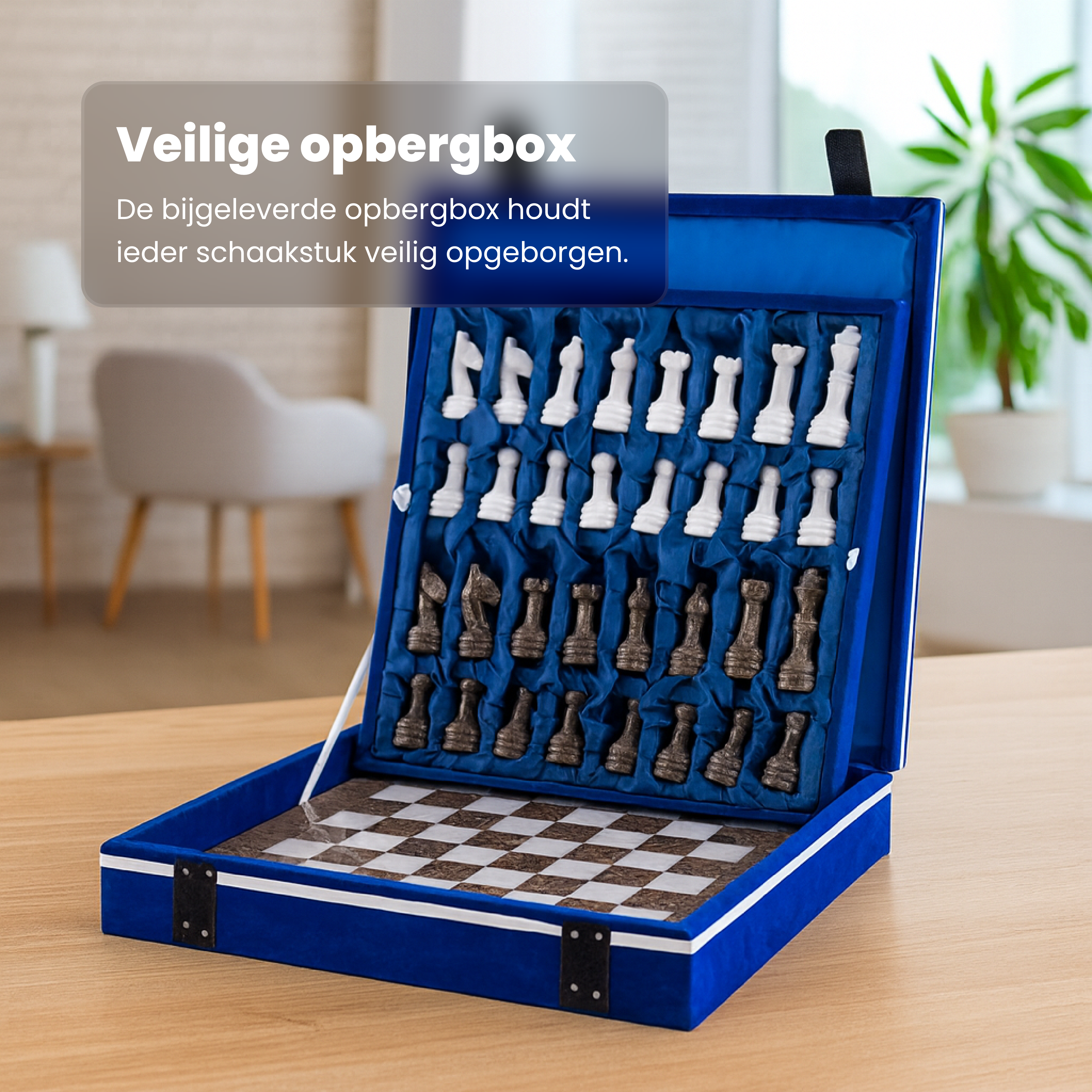 Ravendi Luxe Marmeren Schaakbord Sanddune & White Chess