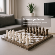 Ravendi Luxe Marmeren Schaakbord Sanddune & White Chess