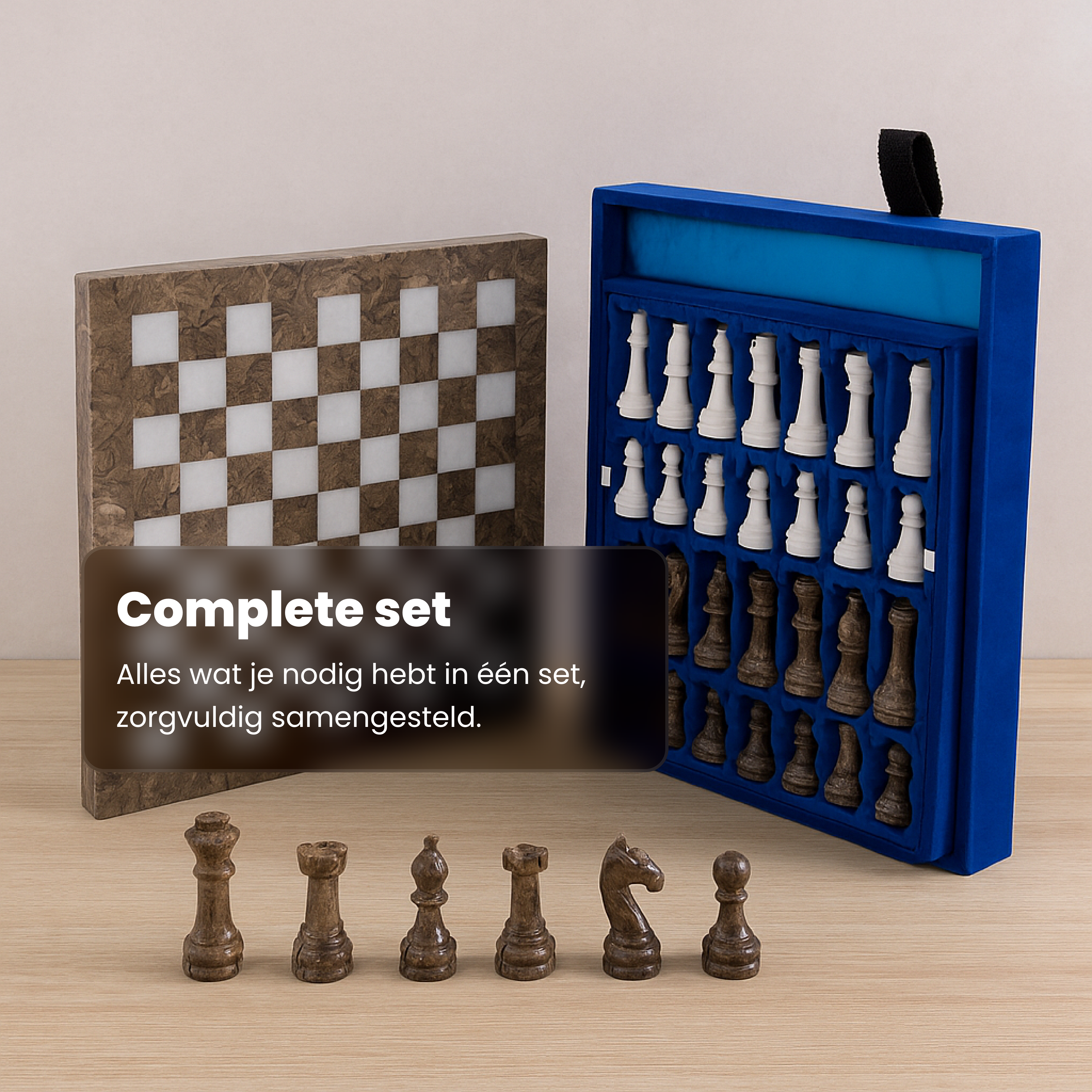 Ravendi Luxe Marmeren Schaakbord Sanddune & White Chess
