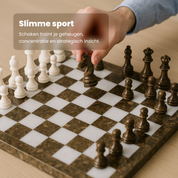 Ravendi Luxe Marmeren Schaakbord Sanddune & White Chess